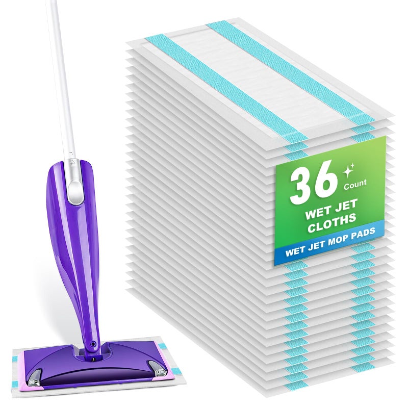 Bpbdzz 36Pack Disposable Mop Pad Refills for Swiffer Wet Jet Spray Mop Wet Jet Pads for All Floor Types 5 Layers Thickened Durable and Super Absorbent
